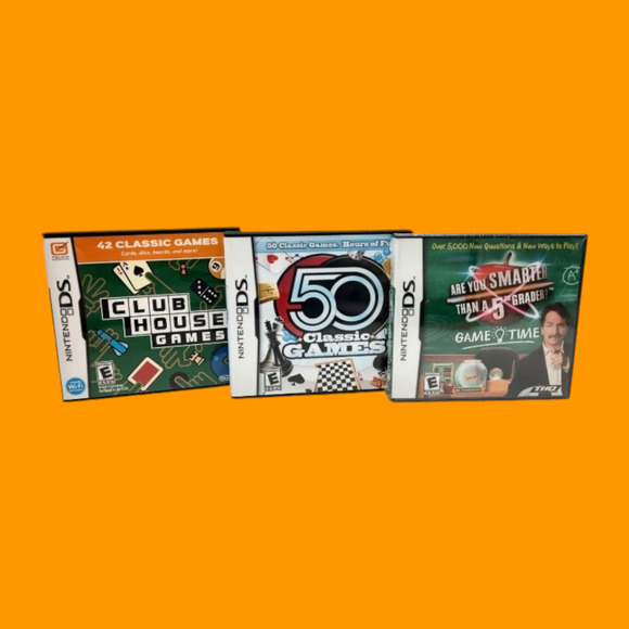 Nintendo DS Lot: Are You Smarter Than a 5th Grader Club House & 50 Classic Games - Picture 1 of 16